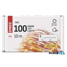   EMOS D3AW02 KARI FÉNYF NANO 10M 100LED IP44 RÉZ VEZ IDŐZ MELEG KIFUTÓ