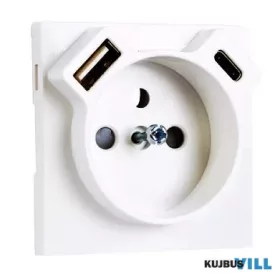   LOGUS 90630 TBR  Fedél 2P+F + USB-A+USB-C csatlakozó aljzathoz