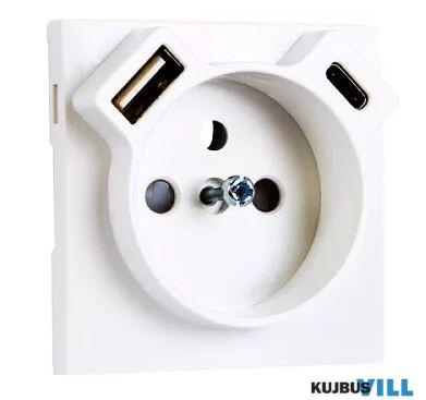 LOGUS 90630 TBR  Fedél 2P+F + USB-A+USB-C csatlakozó aljzathoz