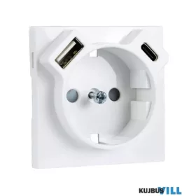   LOGUS 90630 TGE  Fedél 2P+F + USB-A+USB-C csatlakozó aljzathoz