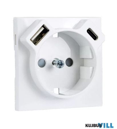LOGUS 90630 TGE  Fedél 2P+F + USB-A+USB-C csatlakozó aljzathoz