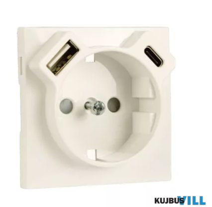 LOGUS 90630 TMF  Fedél 2P+F + USB-A+USB-C csatlakozó aljzathoz