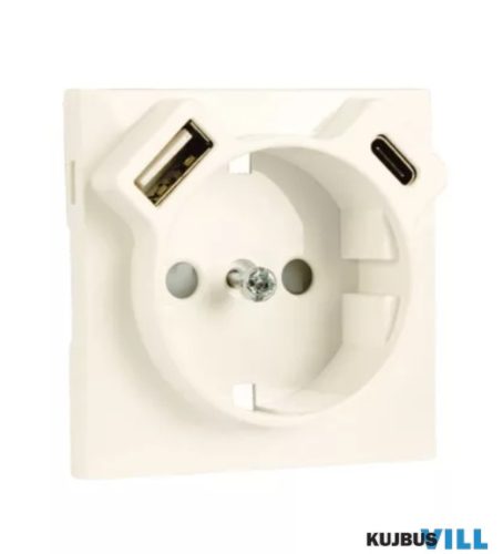 LOGUS 90630 TPE  Fedél 2P+F + USB-A+USB-C csatlakozó aljzathoz