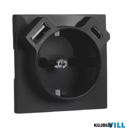 LOGUS 90630 TPM  Fedél 2P+F + USB-A+USB-C csatlakozó aljzathoz