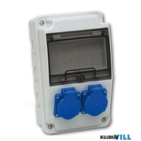 3318-200-0000 Ipari doboz szerelt 130x220-2x(2P+F) előlapon