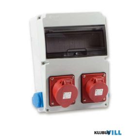   3320-002-5500 Ipari doboz szerelt 220x300 2x(5P16A) + 2x(2P+F oldalsó IP44