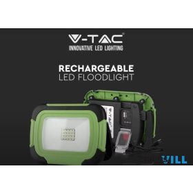   S-LED Reflektor 10W akkus USB tölthető, IP44, 4000K - 20038