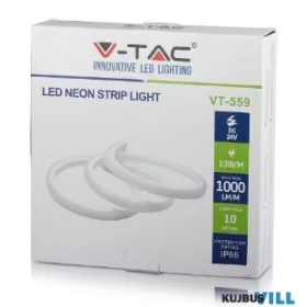   V-TAC SZILIKON NEON FLEX SZALAG (10m/cs,NEM VÁGHATÓ) 24V 4000K - 2569 KIFUTÓ