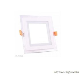   V-TAC LED panel 6W üveg  Négyzet alakú beépíthető meleg fehér 4738 KIFUTÓ