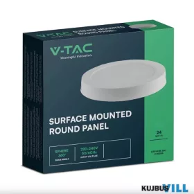   V-TAC LED Panel 24W Felületre szerelhető kerek 4000K - 7880