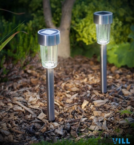 LED-es kültéri szolárlámpa fém-hidegfehér 19cm/7cm - 11702A