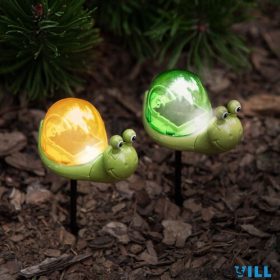   LED Leszúrható szolárlámpa, csiga, fehér 10x6x15cm - 11751C