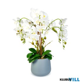 Műnövény dekoráció orchidea, fehér, 83cm - 11899B
