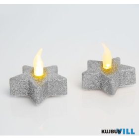   LED Teamécses csillag alakú ezüst (2db/cs) - 55244S KIFUTÓ