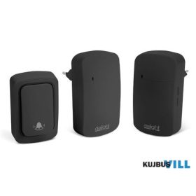   Digitális elem-és vezeték nélküli csengő dupla vevőegységgel - Kinetic - fekete - 55345BK-2