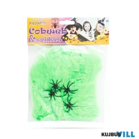 Halloween-i pókháló és pók, zöld - 56510A