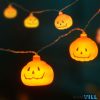 Halloween-i LED-es fényfüzér tök,12LED, 2xAA, 165cm - 56528B