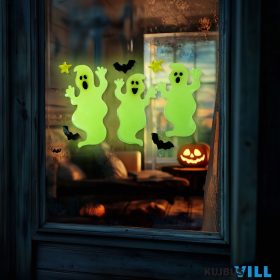   Halloween-i foszforeszkáló ablakdekor szellem 29x16cm - 56543B
