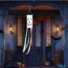 Halloween-i szélzsák szellem 122cm, fehér - 56552B