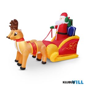   Felfújható Mikulás szán 230 cm, 9 fehér LED, 100-240V, IP44 - 58067H