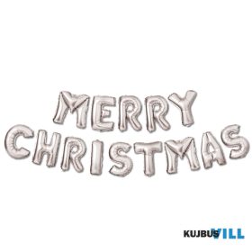  3D Karácsonyi "Merry Christmas" lufi ezüst - 58081A KIFUTÓ