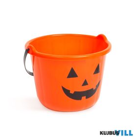 Halloween-i vödör, tök mintás, műa., 20x15cm - 58115
