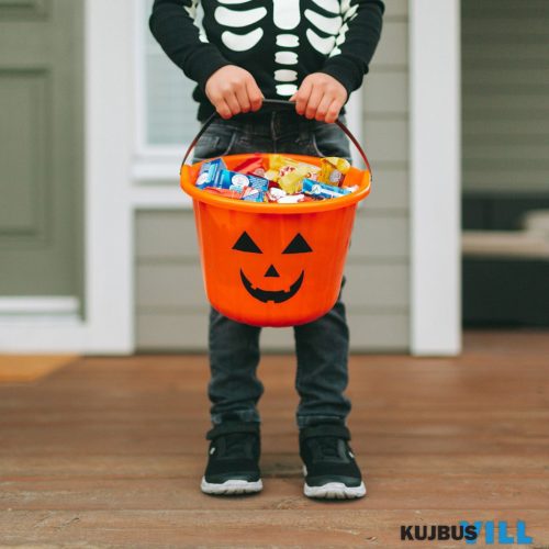 Halloween-i vödör, tök mintás, műa., 20x15cm - 58115