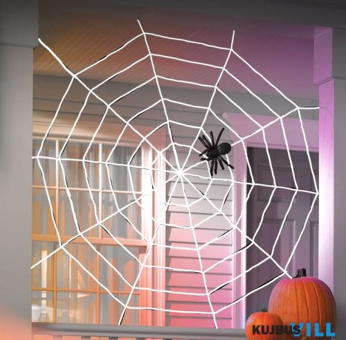 Halloween-i pókháló és pók fehér 130x130cm - 58143