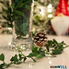 Karácsonyi LED zöld girland, 2,5m, nagylevelű - 58559C