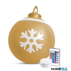   Felfújható RGB LED-es karácsonyi gömb fehér-kék 60cm - 58740B