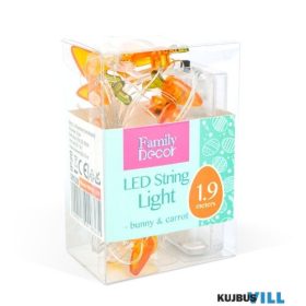   LED fényfüzér - nyuszi és répa - 2 m - 20 LED - 2 x AA - 58923B