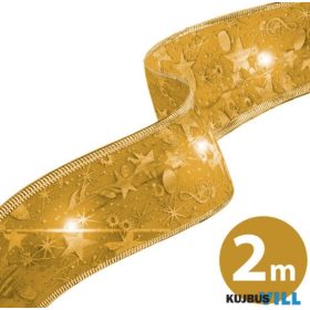 Karácsonyi LED-es szalag arany, 2m x 5cm, 2xAA - 58933B