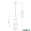 Elstead ALM-BIJOU-P3-MB LED Függeszték 20W 3000K 1060lm