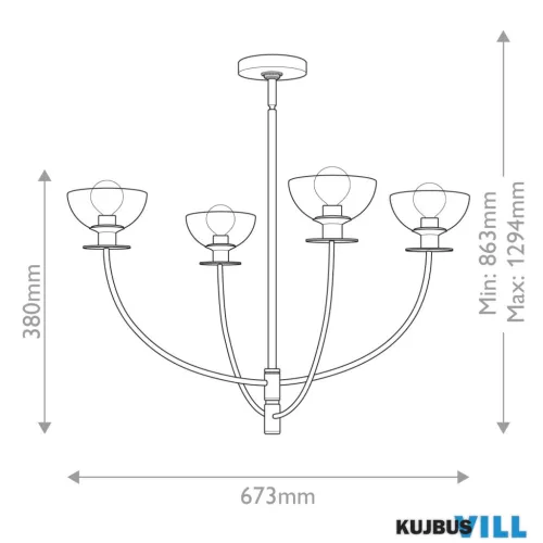 Elstead ALM-SYLVIA4-BK-CL Csillár 4xE14 max 40W