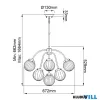Elstead DL-COSMOS9 Csillár 9xE14 max.8WLED