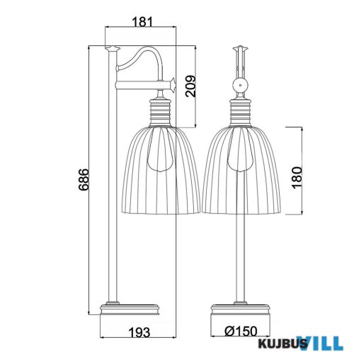 Elstead DOUILLE-TL-AB asztali lámpa 1xE27 max60W