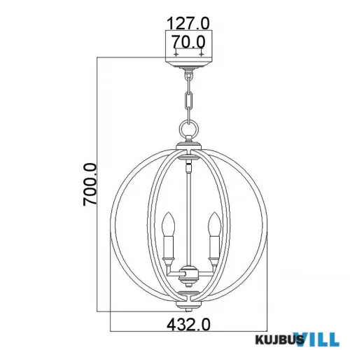 Elstead FE-CORINNE-3P-M függeszték 3xE14 max.40W