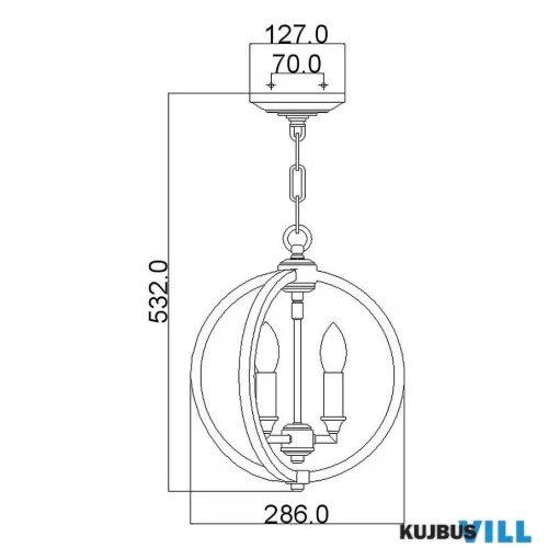 Elstead FE-CORINNE-3P-S függeszték 3xE14 max.60W