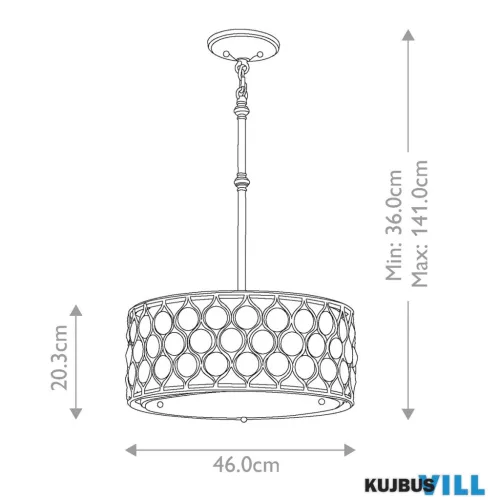 Elstead FE-LUCIA-B függeszték 3xE27 max.60W