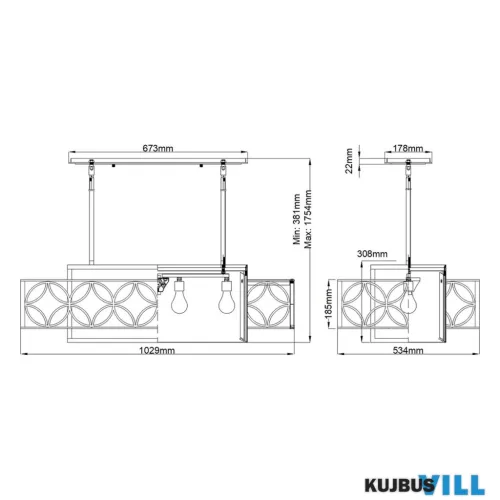 Elstead FE-REMY-P-A függeszték 4xE27 max.60W
