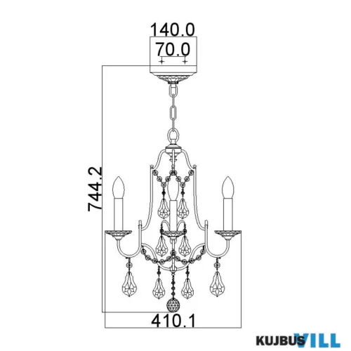 Elstead FE-VALENTINA4 függeszték/mennyezeti lámpa 4xE14 max.60W
