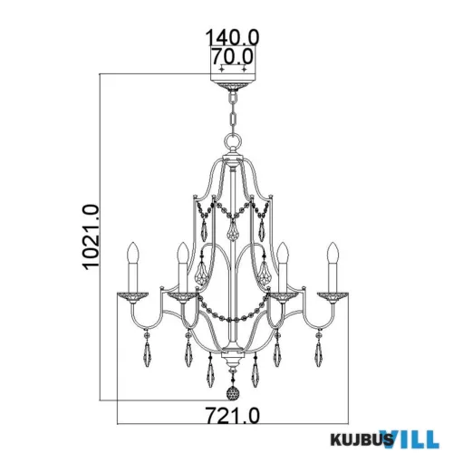 Elstead FE-VALENTINA6 csillár 6xE14 max.60W