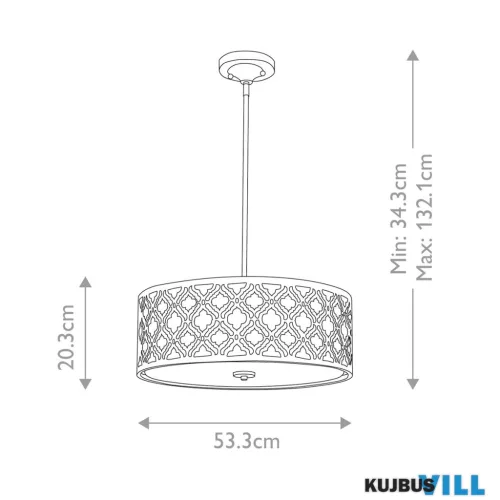 Elstead GN-ARABELLA-P-L függeszték/mennyezeti lámpa 3xE27 max.60W