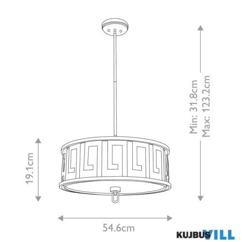 Elstead GN-LEMURIA-P-L függeszték/mennyezeti lámpa 3xE27 max.60W