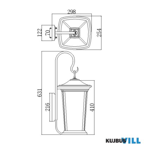 Elstead HK-BROMLEY2-L kültéri fali lámpa 3xE14 max.60W
