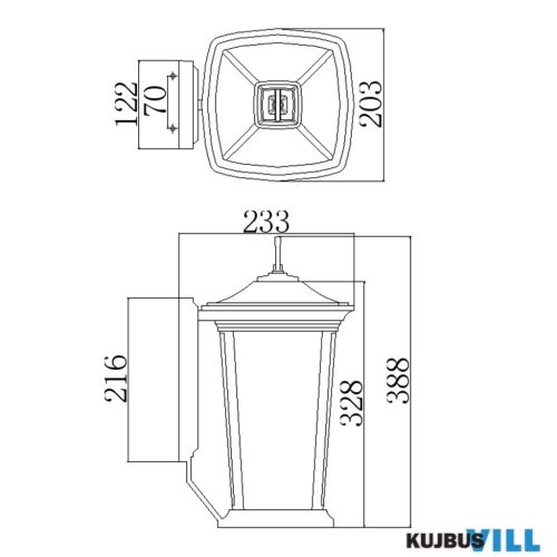 Elstead HK-BROMLEY2-M kültéri fali lámpa 2xE14 max.60W