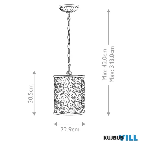 Elstead HK-CARABEL-P-A függeszték 1xE27 max.60W