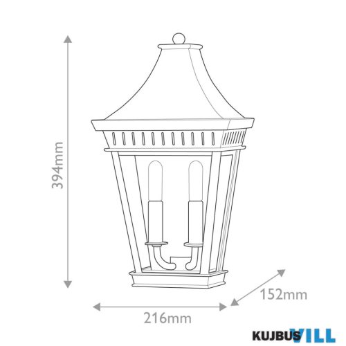 Elstead HK-CHAPEL-HILL7-MB kültéri falikar 2xE14 max.40W