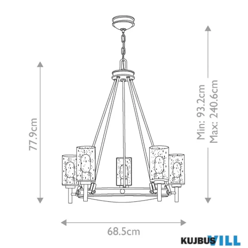 Elstead HK-COLLIER5 csillár 5xE27 max.60W