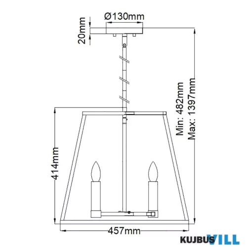 Elstead HK-FULTON-4P függeszték 4xE14 max.60W